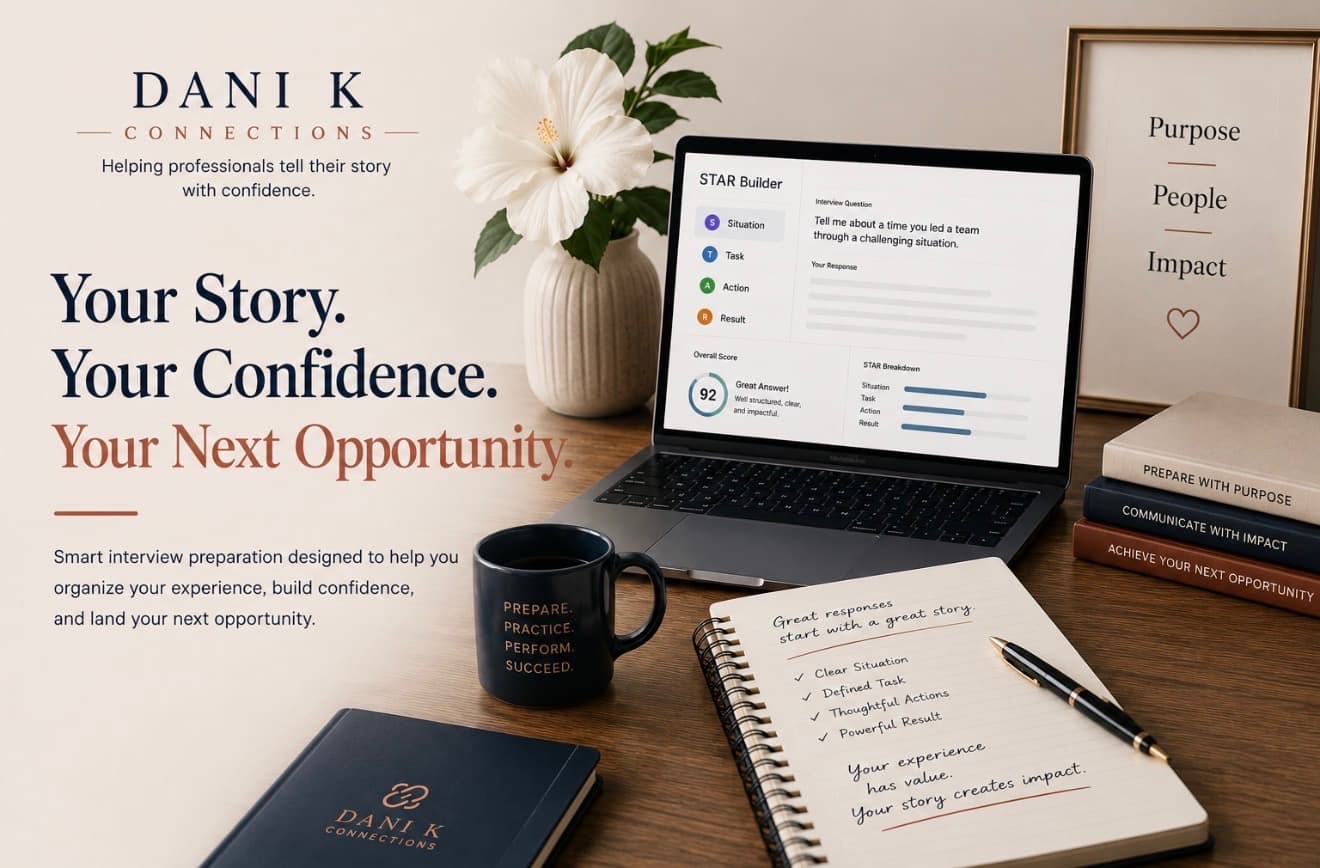 DaniK Connections — practice behavioral interview questions with instant STAR method coaching and scoring